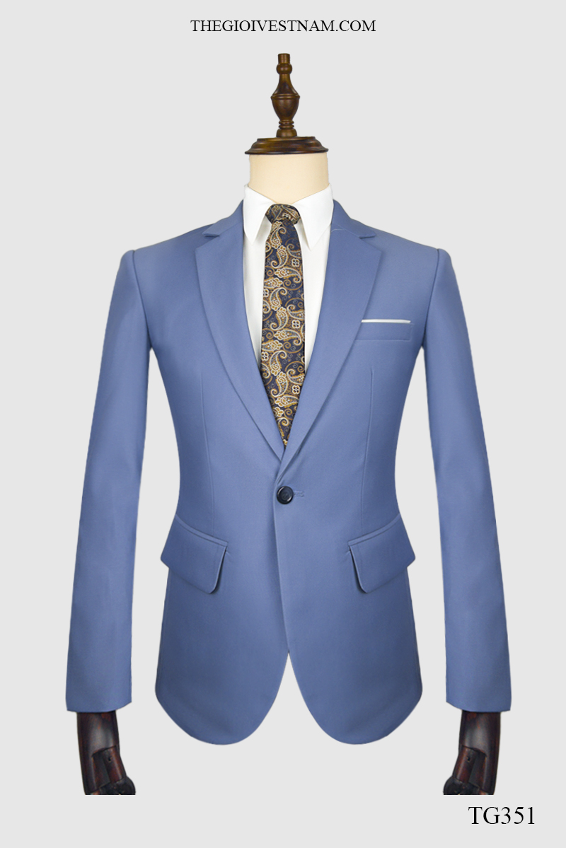 Bộ suit xanh dương nhạt một nút TG351 #0
